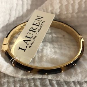 RALPH LAUREN BRACELET TORTOISE SHELL HINGED BANGLE NWT!